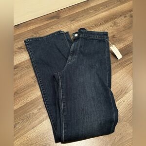Pilcro Dark Blue Flare & Wide Leg Jeans